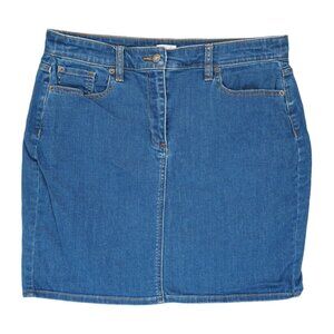 J Crew Women's Dark Blue Wash Denim 5 Pocket Straight Pencil Stretch Skirt Sz 31
